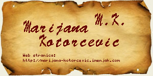 Marijana Kotorčević vizit kartica